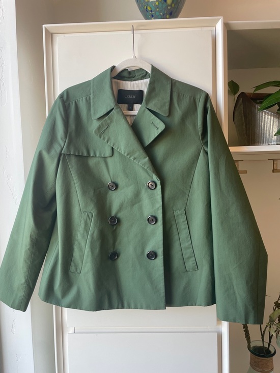 J. Crew Jackets & Blazers - J. Crew Cropped Double-Breasted Trench Coat. Lined w/front pockets. Great color
